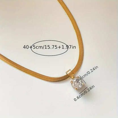 Elegantní náhrdelník s rhinestony | Zlato