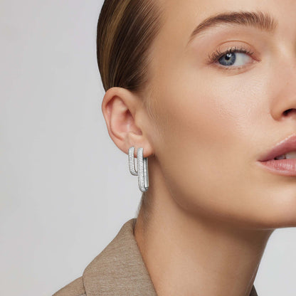 Ikony Pavé Hoops | Bílé zlato
