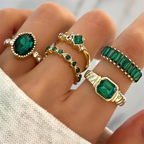 Zarina Exquisite Emerald Ring Set | Zlato