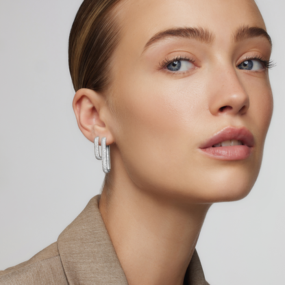 Ikony Pavé Hoops | Bílé zlato