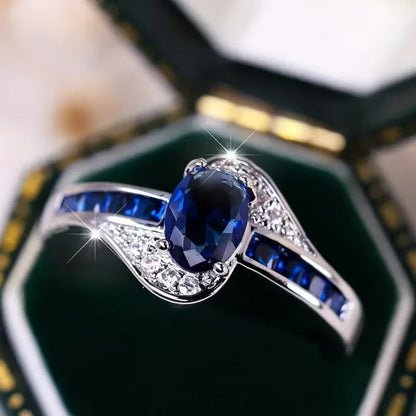 Sapphire Flow Ring | Bílé zlato