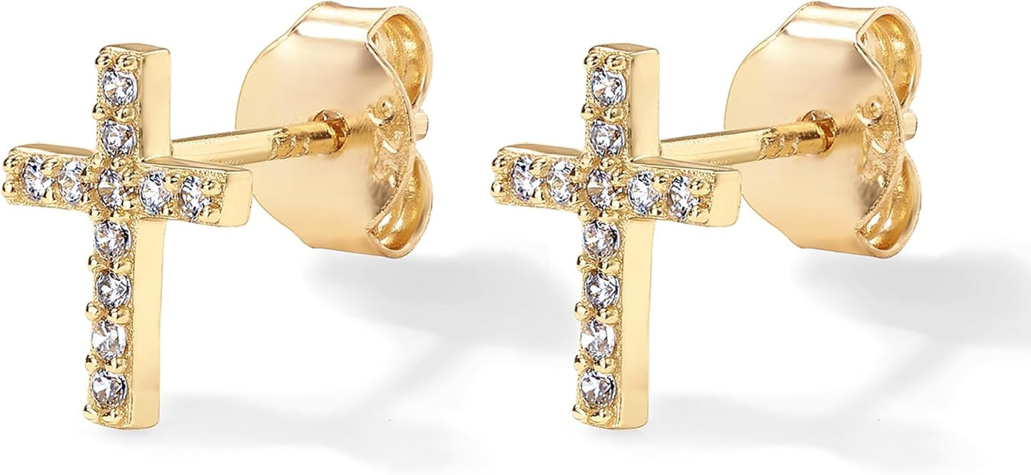 Paved Cross Studs | Zlato