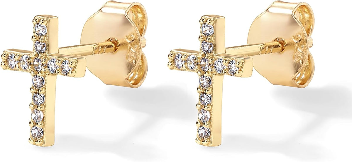 Paved Cross Studs | Zlato
