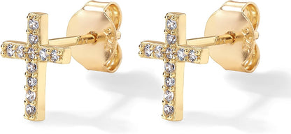 Paved Cross Studs | Zlato