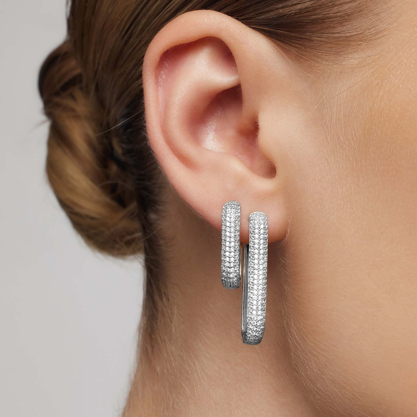 Ikony Pavé Hoops | Bílé zlato