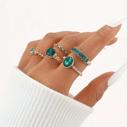 Zarina Exquisite Emerald Ring Set | Zlato