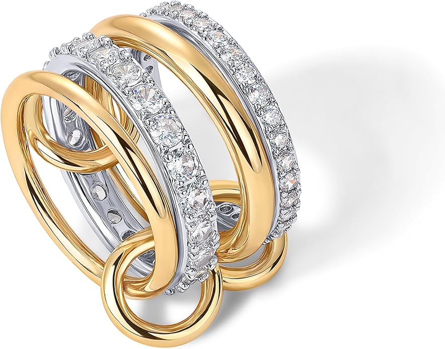 Interlock Stack Rings | Zlato
