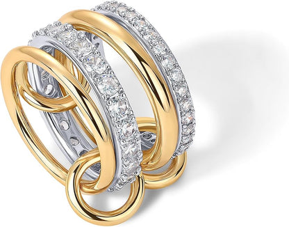 Interlock Stack Rings | Zlato