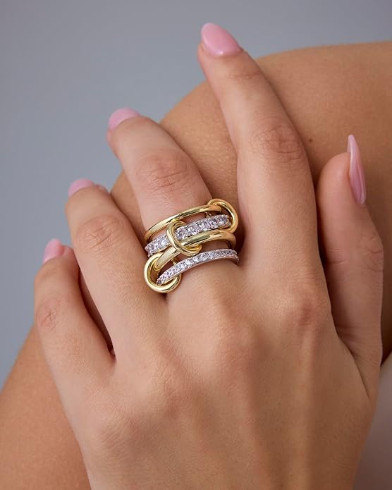 Interlock Stack Rings | Zlato