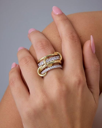 Interlock Stack Rings | Zlato