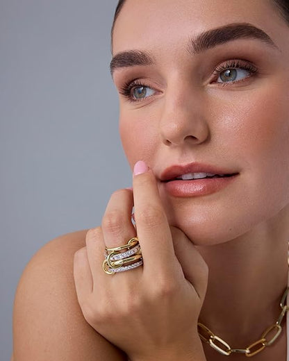 Interlock Stack Rings | Zlato