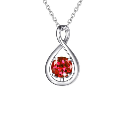 Náhrdelník s přívěskem Ruby Infinity | Bílé zlato
