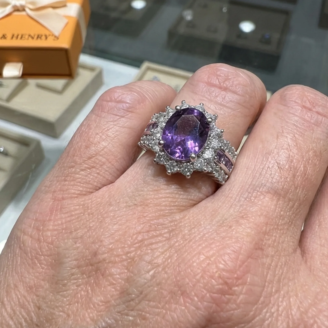 Prsten Amethyne Twilight Crown | Bílé zlato
