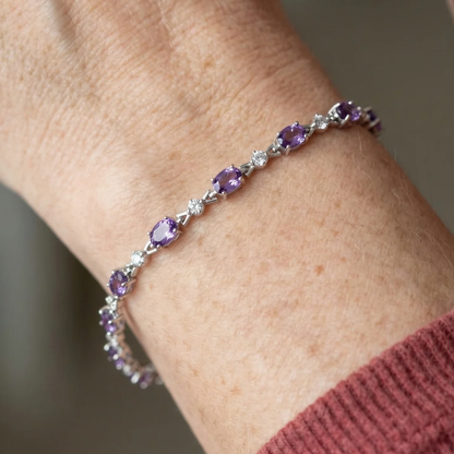 Náramek Amethyst Starlight | Bílé zlato