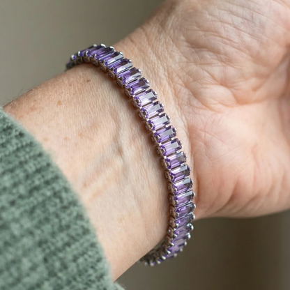 Tennisový náramek Amethyst Vertéa | Bílé zlato