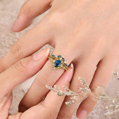 Sada prstenů Azelia Sapphire Crown | Zlato