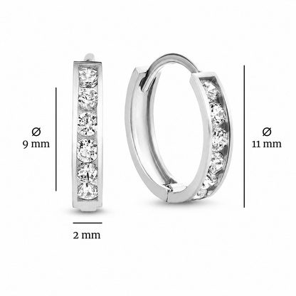 Náušnice Dara Brillane Stone | Bílý zlato