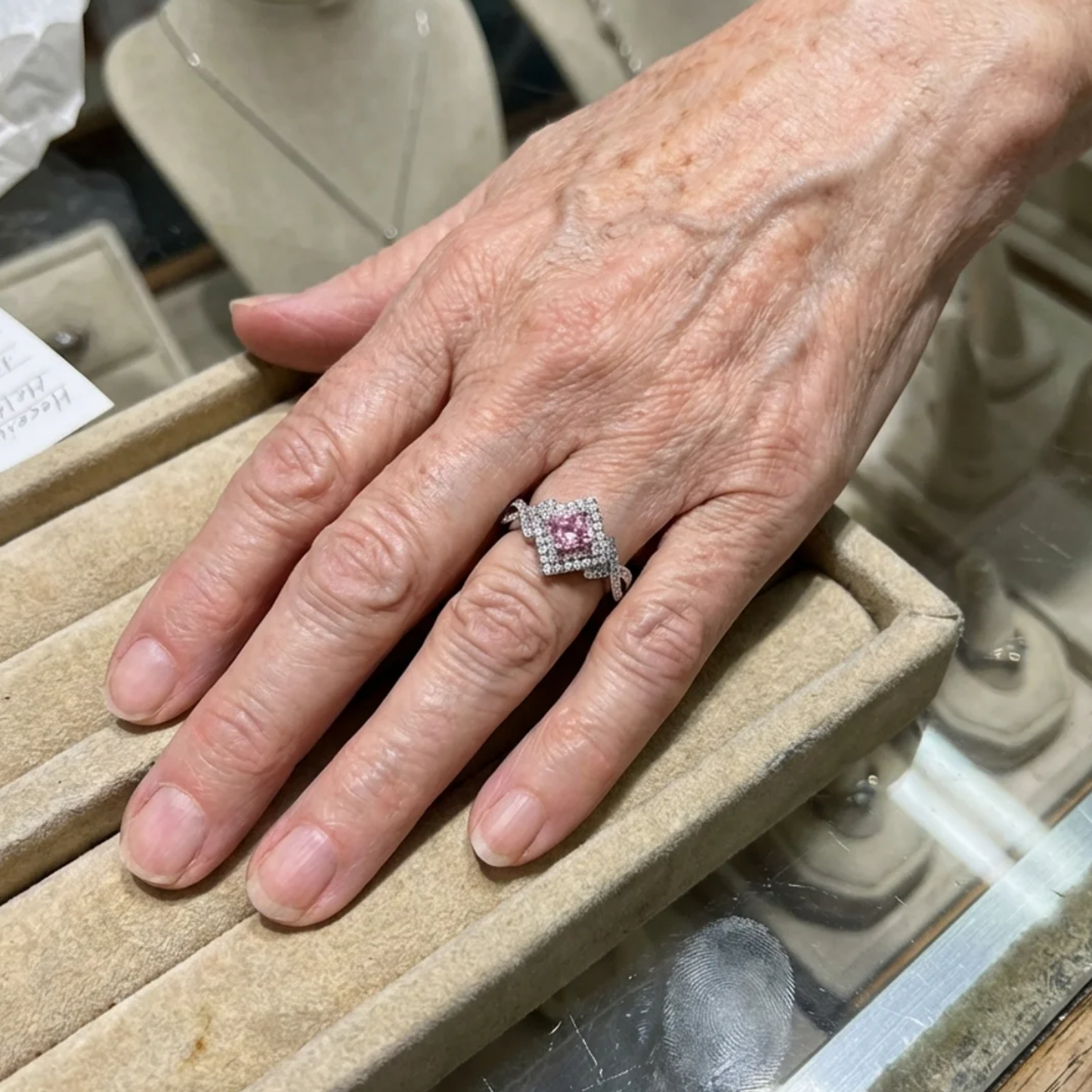 Kroužek Couture Pave Square | Bílé zlato