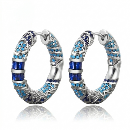 Náušnice Icy Spark Hoop | Bílé zlato