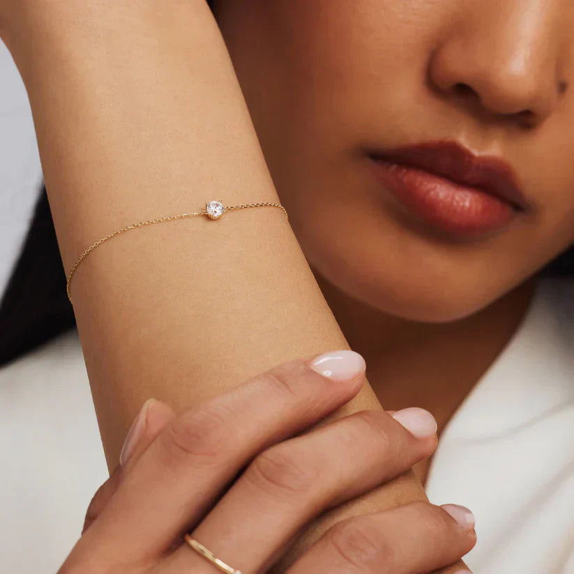 Náramek z Moissanite kamene Cléa | Zlato