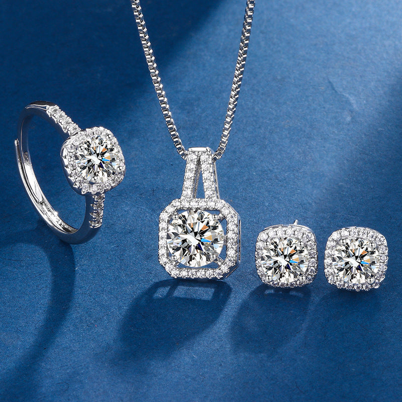 Aria Square Radiant Set | Bílý zlato