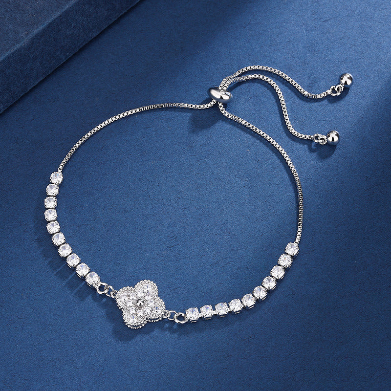 Aria Clover Charm Set | Bílé zlato