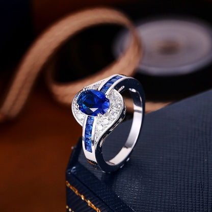 Sapphire Flow Ring | Bílé zlato