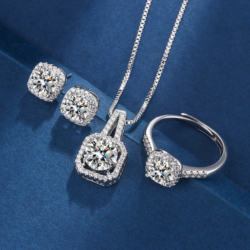 Aria Square Radiant Set | Bílý zlato