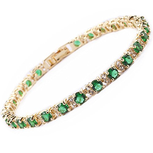 Tennis náramek Emerald Trio | Zlato