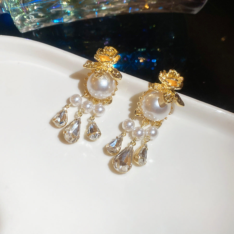 Ivoria Pearl Dew Drop Náušnice | Zlato