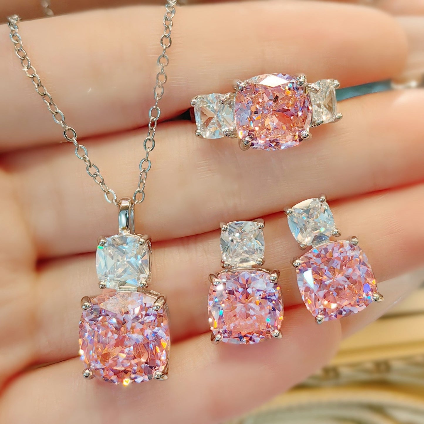 Adeline Rosetta Set | Bílé zlato