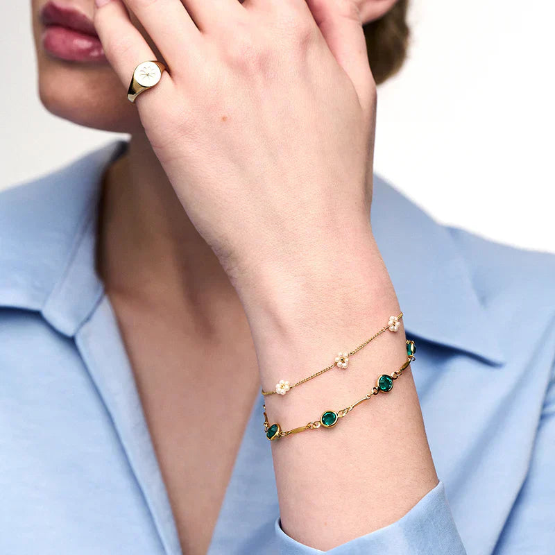 Náramek z řetízku Emerald Link | Zlato