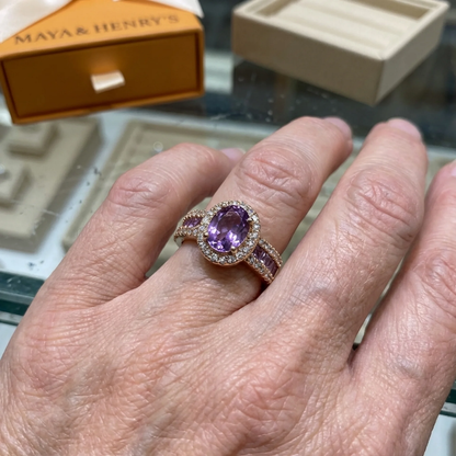 Odelia Violet Lumina Prsten | Růžové zlato