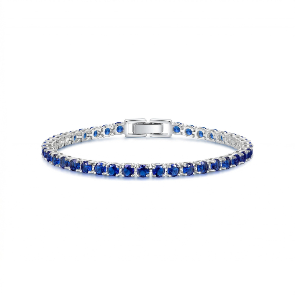 Sapphire Tennis Bracelet | Bílé zlato