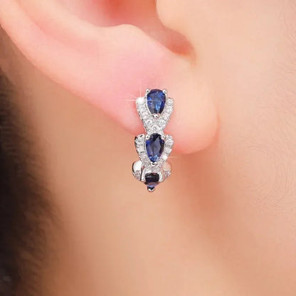 Náušnice Royal Sapphire Crest | Bílé zlato
