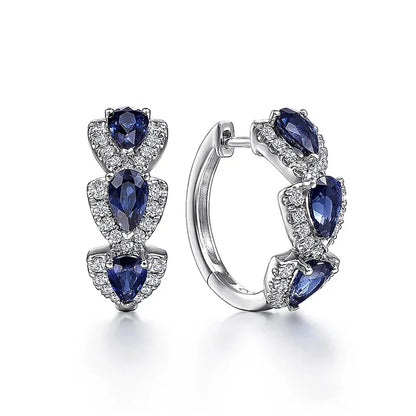 Náušnice Royal Sapphire Crest | Bílé zlato
