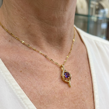 Náhrdelník Vespera Amethyst Swirl | Zlato
