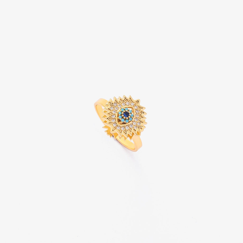 Sapphire Sunburst točící prsten | Zlato
