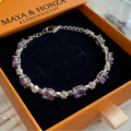Náramek Amethyst Starlight | Bílé zlato