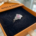 Couture Pave Square Ring | Bílý zlato