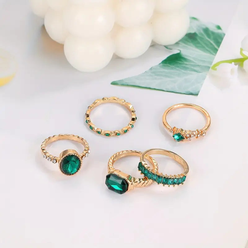 Zarina Exquisite Emerald Ring Set | Zlato