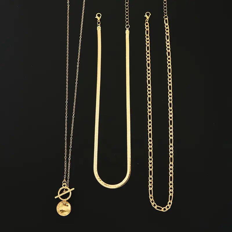 Savira Textured Coin Layered Necklace | Zlato