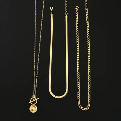 Savira Textured Coin Layered Necklace | Zlato