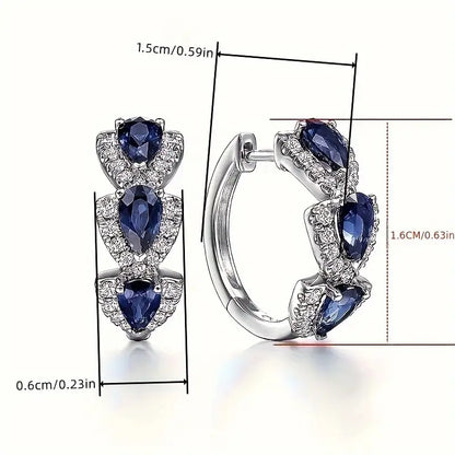 Náušnice Royal Sapphire Crest | Bílé zlato