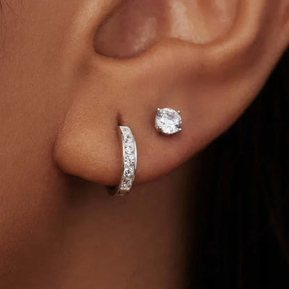 Náušnice Dara Brillane Stone | Bílý zlato