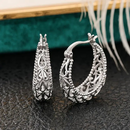 Antické proutěné náušnice | Bílé zlato
