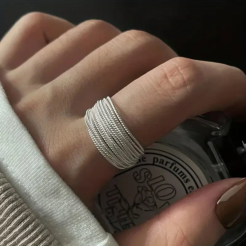 Prsten Moonveil Layers | Bílé zlato