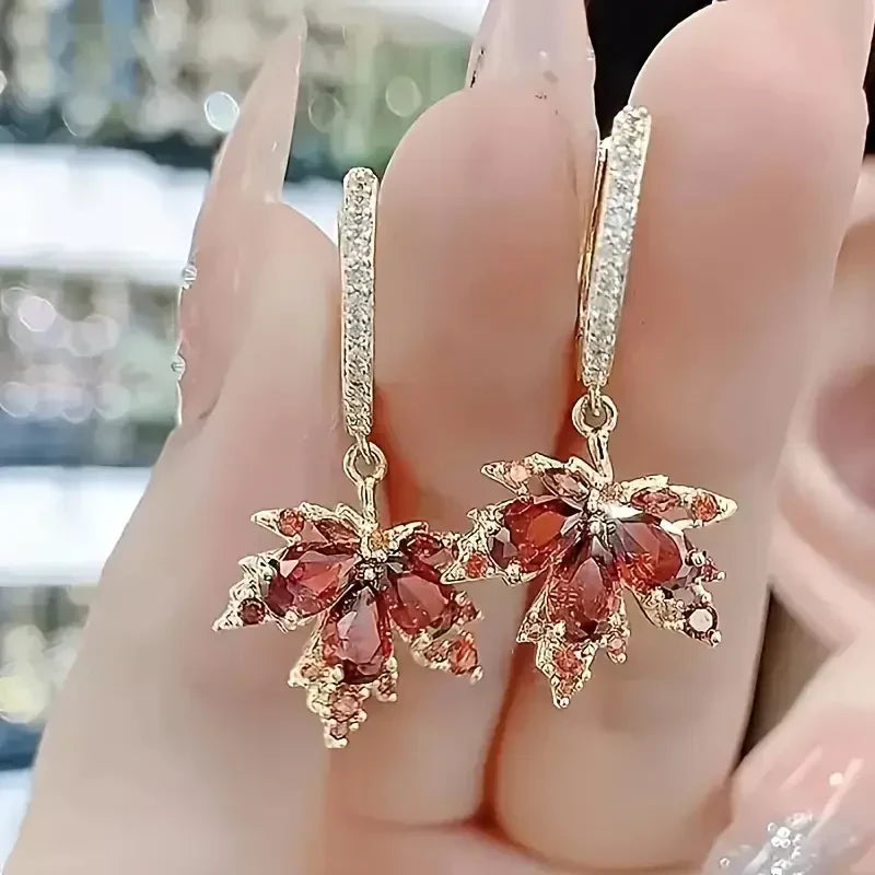 Náušnice Zircon Leafshine | Zlato
