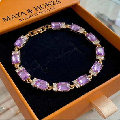 Valleria Amethyst Náramek s přívěskem | Zlato