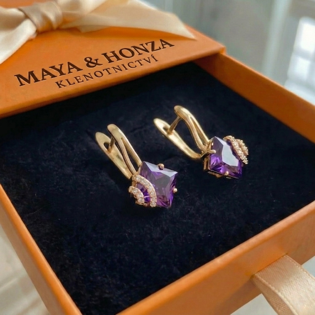 Náušnice Zephira Crownlight Pave | Růžové zlato